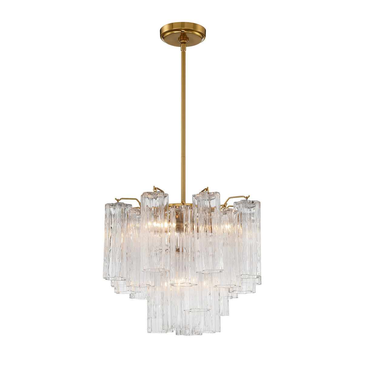 Grace 4 Light Mini Chandelier 18", Brass with Clear Glass