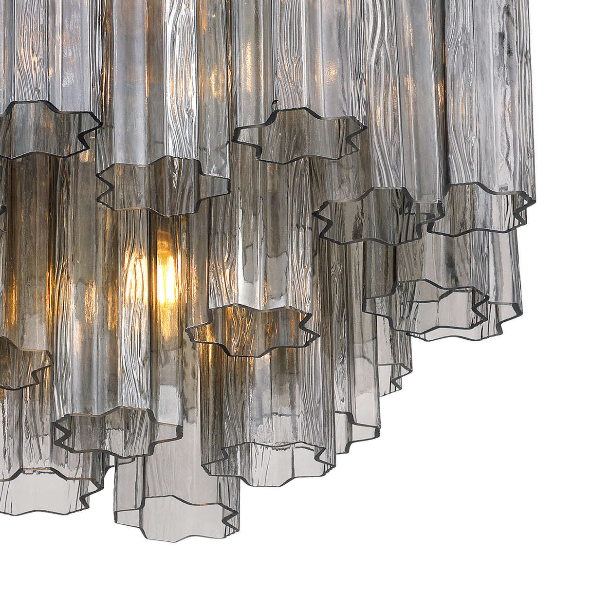 Grace Semi-Flush 18", Brass with Smoke Glass