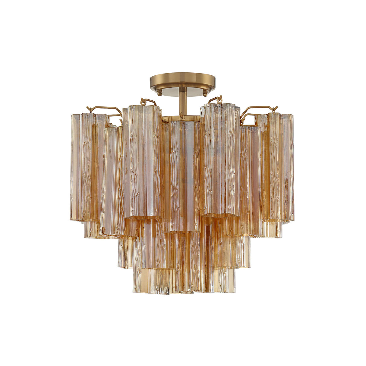 Grace Semi-Flush 18", Brass with Topaz Glass