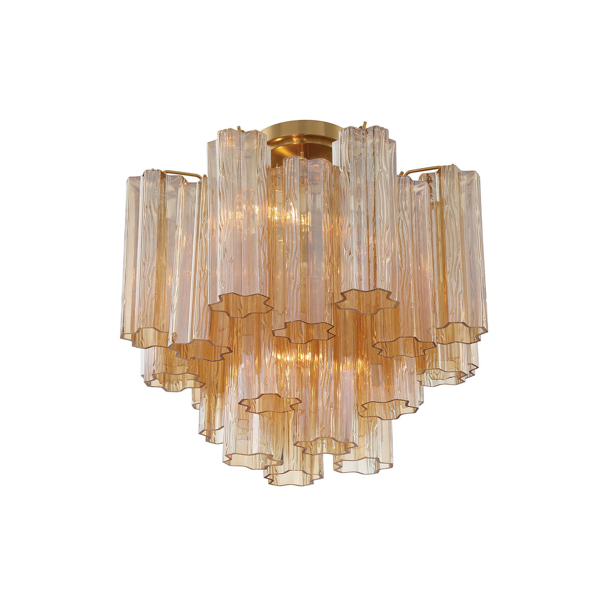 Grace Semi-Flush 18", Brass with Topaz Glass