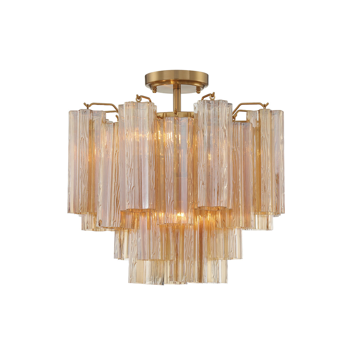 Grace Semi-Flush 18", Brass with Topaz Glass