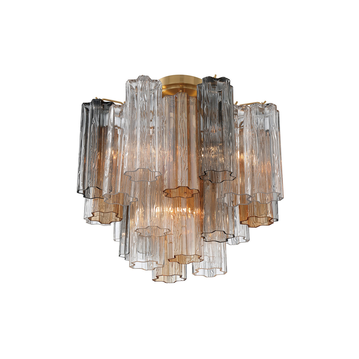 Grace Semi-Flush 18", Brass with Gilded Fog Glass