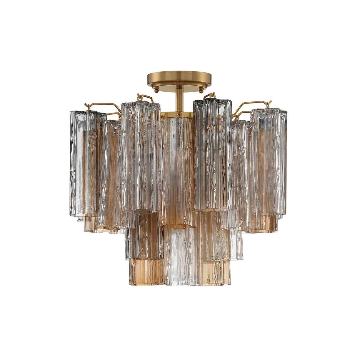 Grace Semi-Flush 18", Brass with Gilded Fog Glass