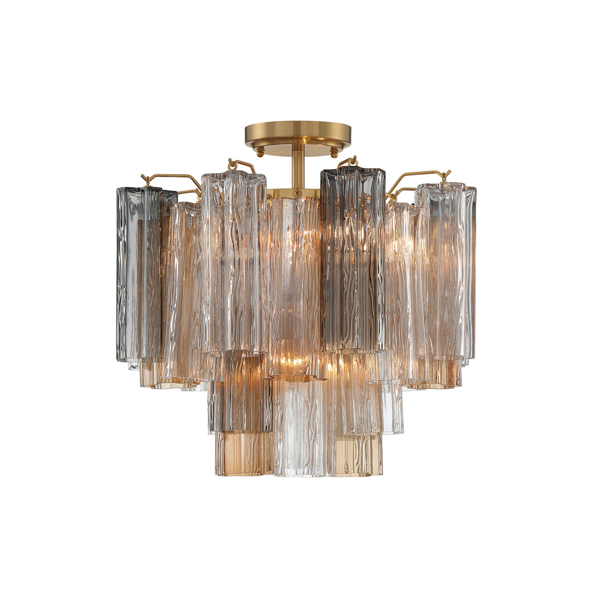 Grace Semi-Flush 18", Brass with Gilded Fog Glass