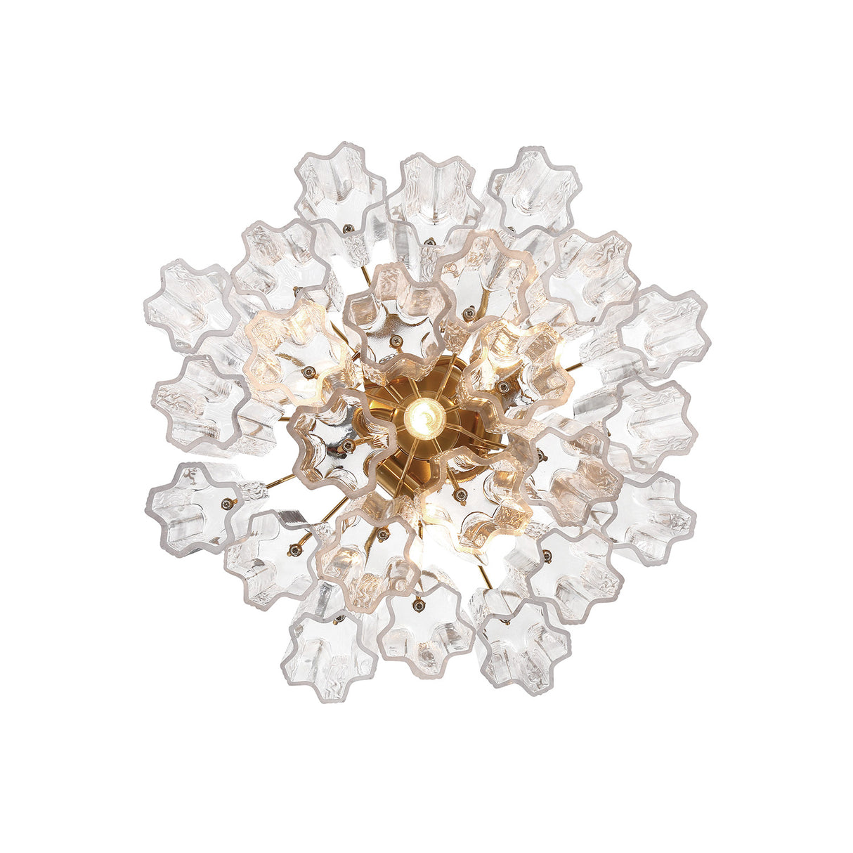 Grace 4 Light Mini Chandelier 18", Brass with Clear Glass