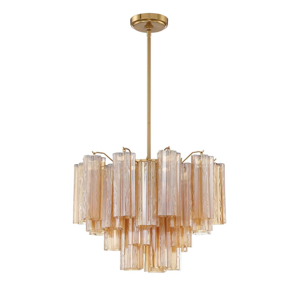 Grace 6 Light Chandelier 20", Brass with Topaz Glass