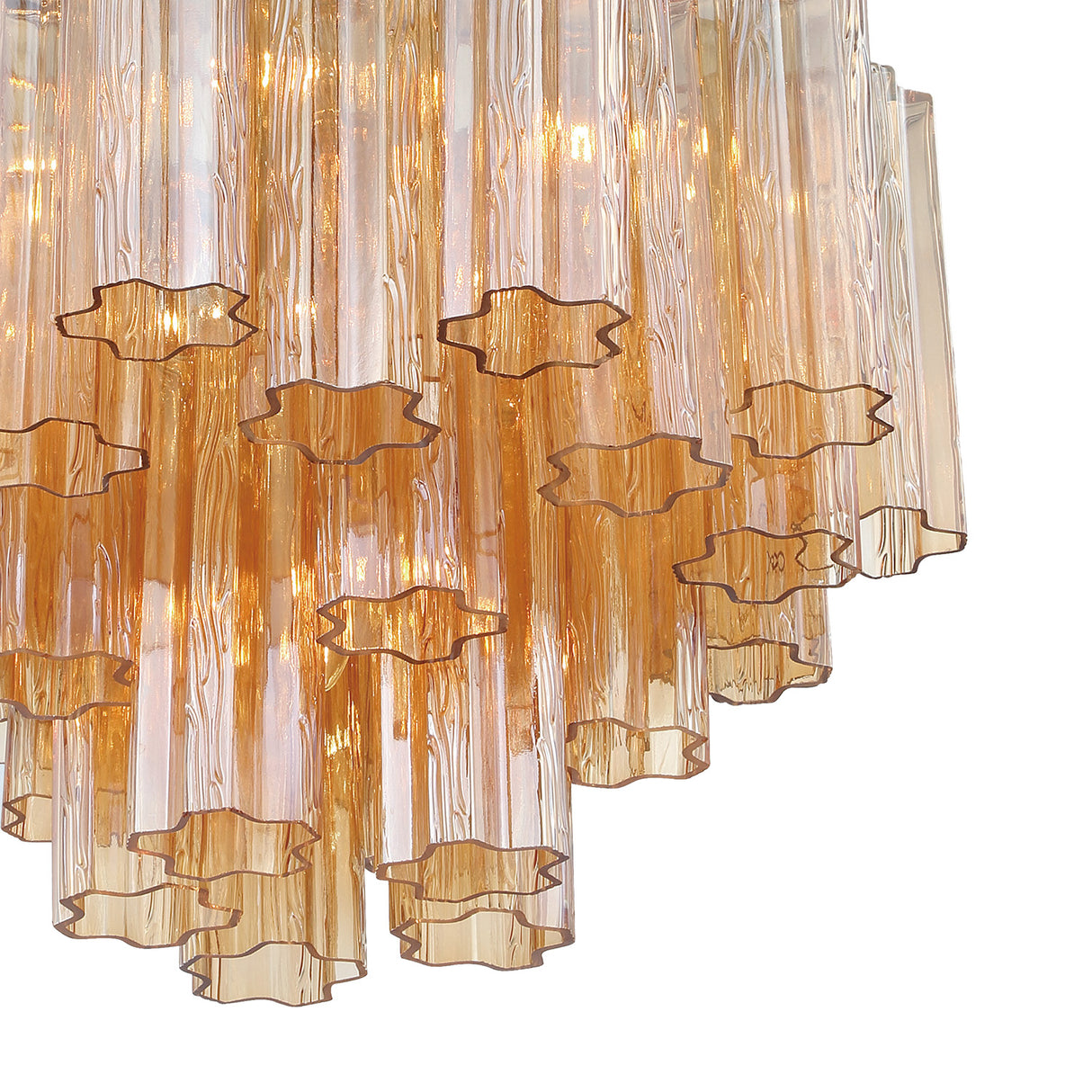 Grace 6 Light Chandelier 20", Brass with Topaz Glass