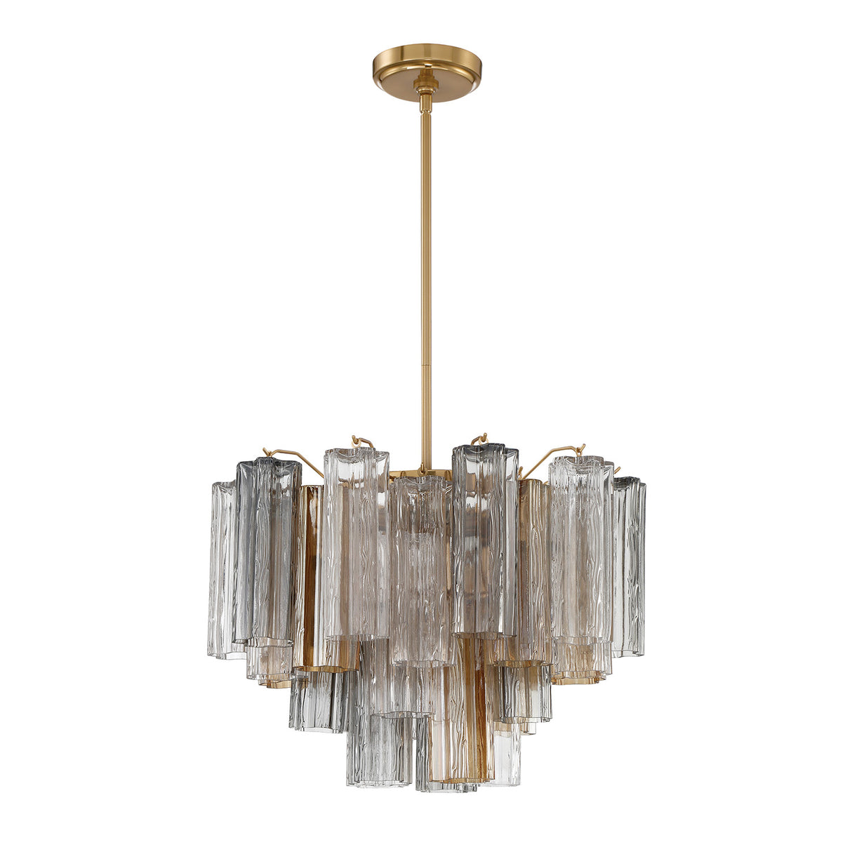 Grace 6 Light Chandelier 20", Brass with Gilded Fog Glass