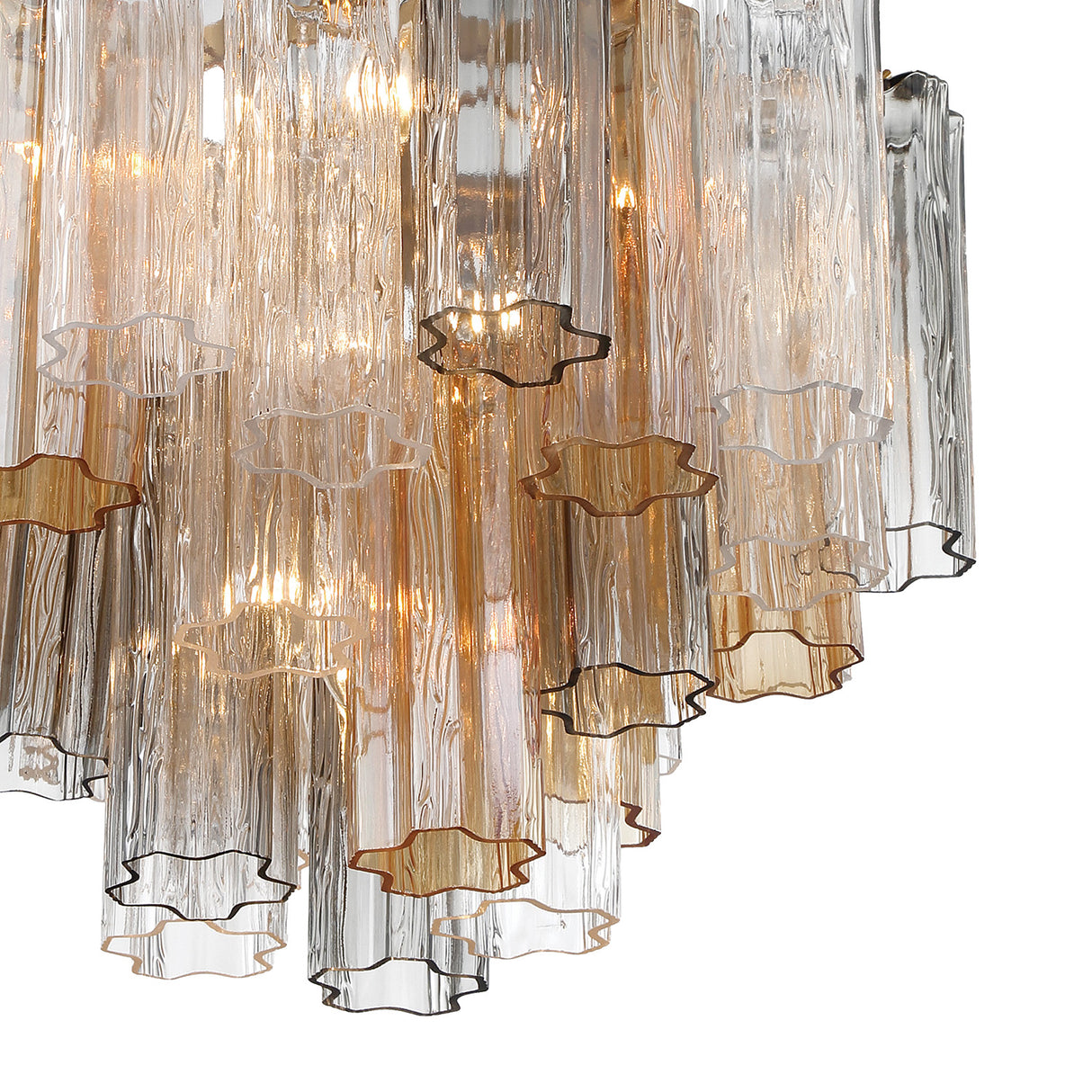 Grace 6 Light Chandelier 20", Brass with Gilded Fog Glass