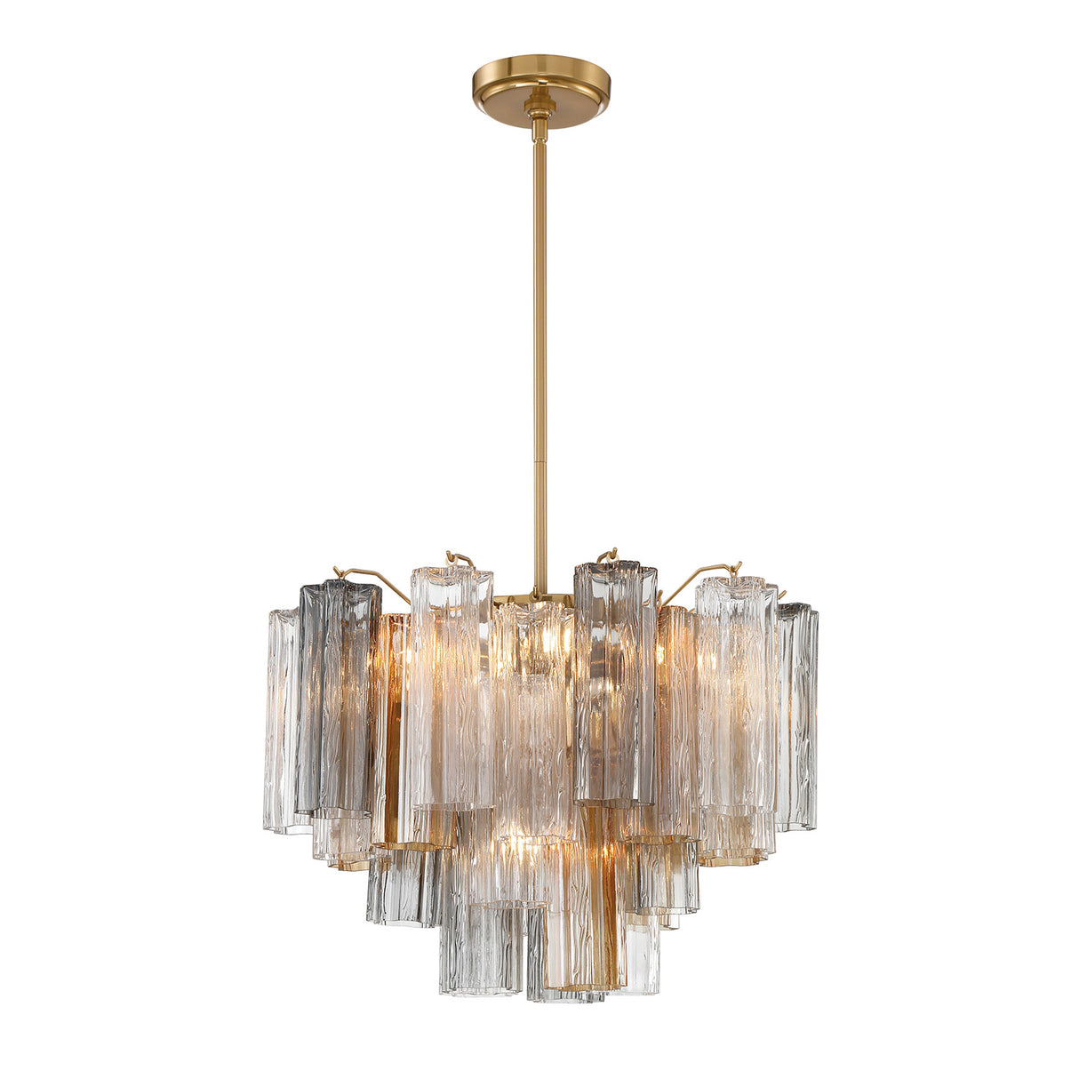 Grace 6 Light Chandelier 20", Brass with Gilded Fog Glass