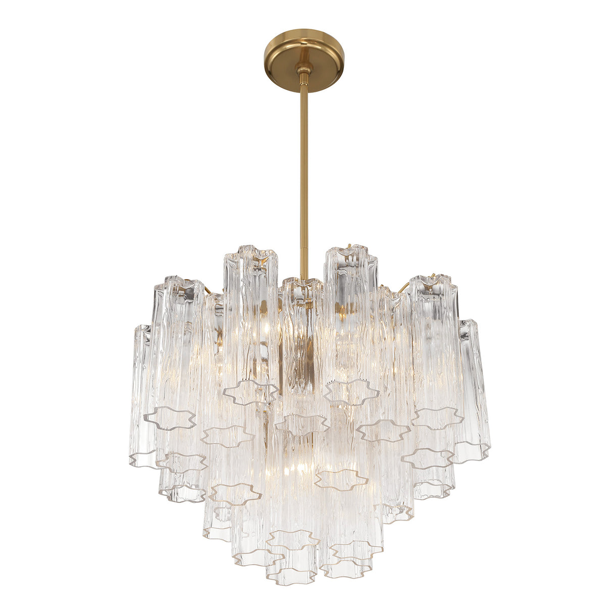 Grace 6 Light Chandelier 20", Brass with Clear Glass