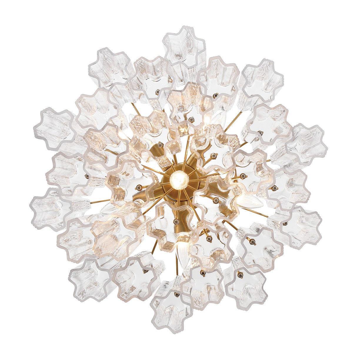 Grace 6 Light Chandelier 20", Brass with Clear Glass
