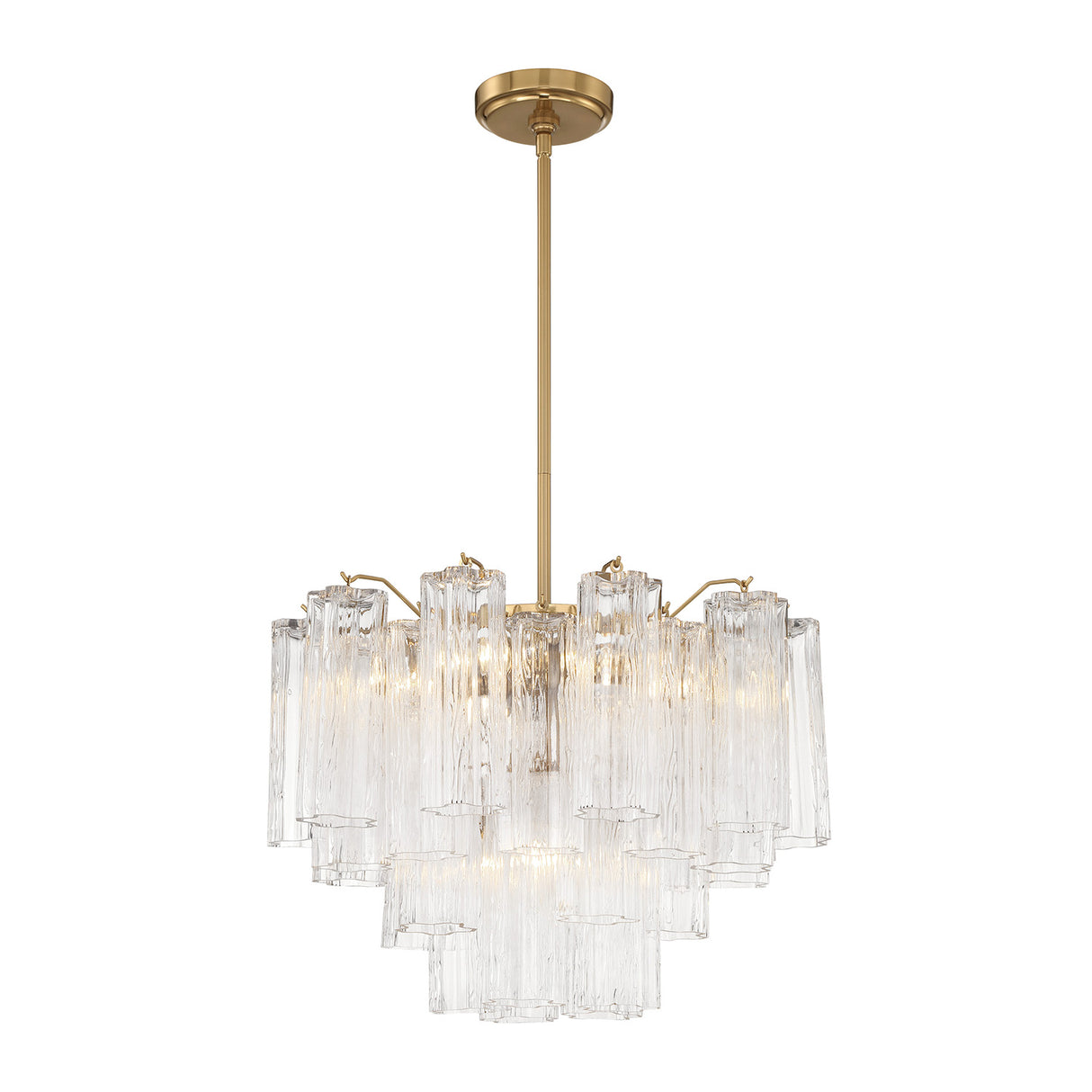 Grace 6 Light Chandelier 20", Brass with Clear Glass