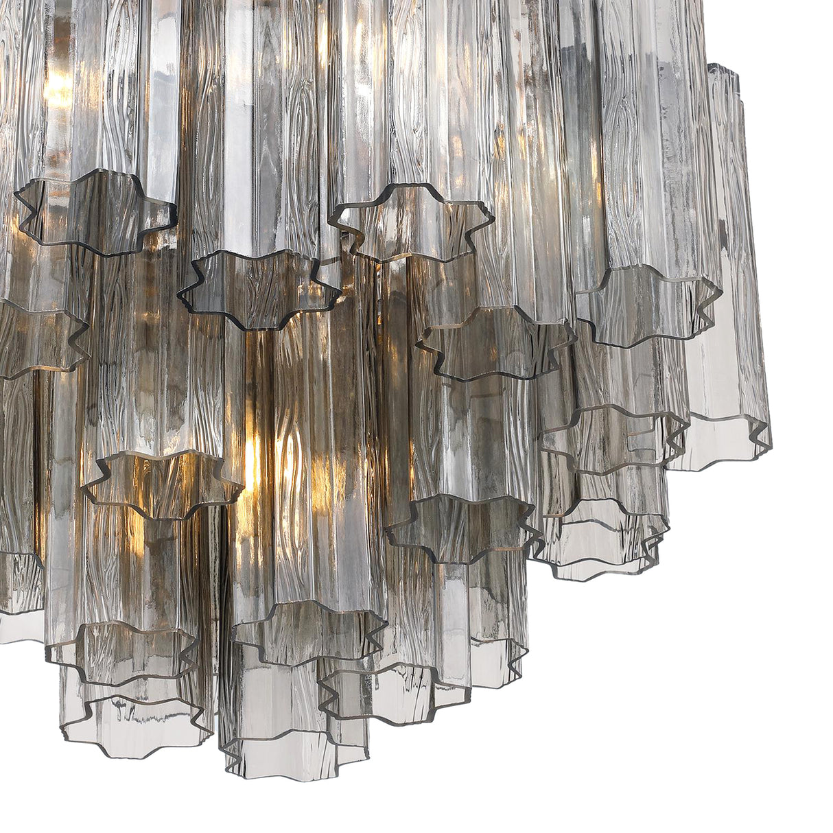 Grace 4 Light Mini Chandelier 18", Chrome with Smoke Glass