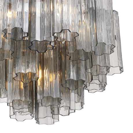 Grace 4 Light Mini Chandelier 18", Chrome with Smoke Glass