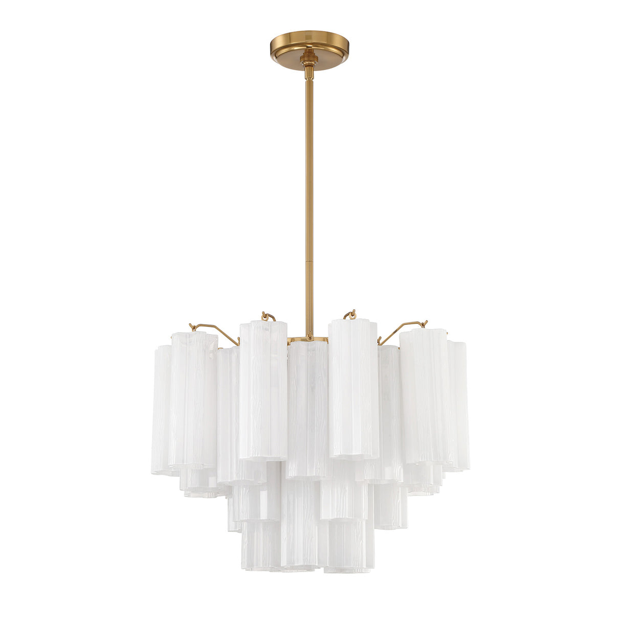 Grace 6 Light Chandelier 20", Brass with White Glass