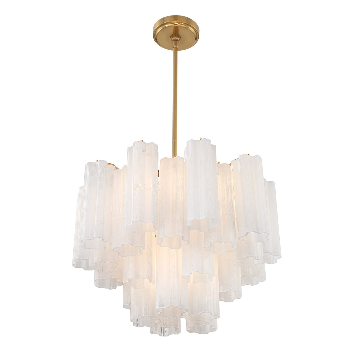 Grace 6 Light Chandelier 20", Brass with White Glass