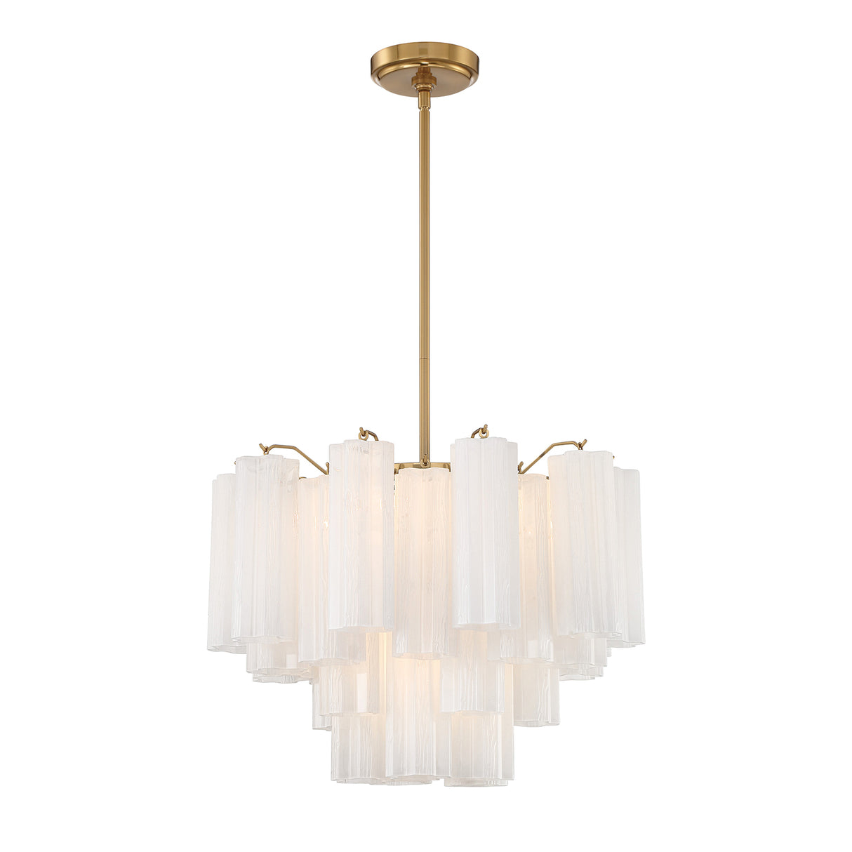 Grace 6 Light Chandelier 20", Brass with White Glass