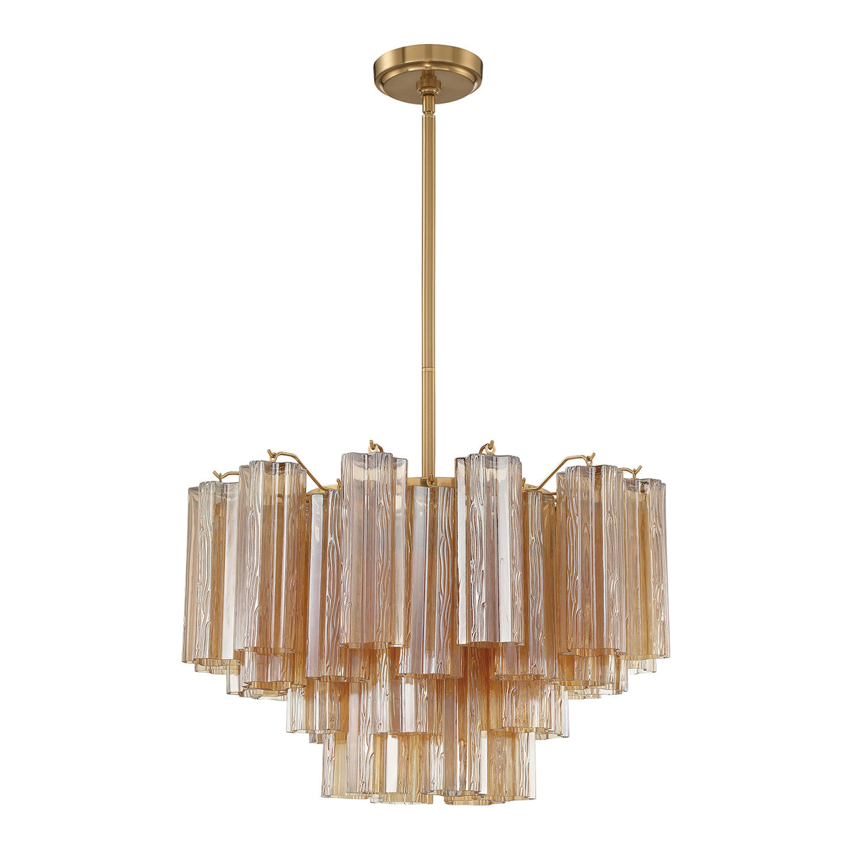 Grace 9 Light Chandelier 22", Brass with Topaz Glass