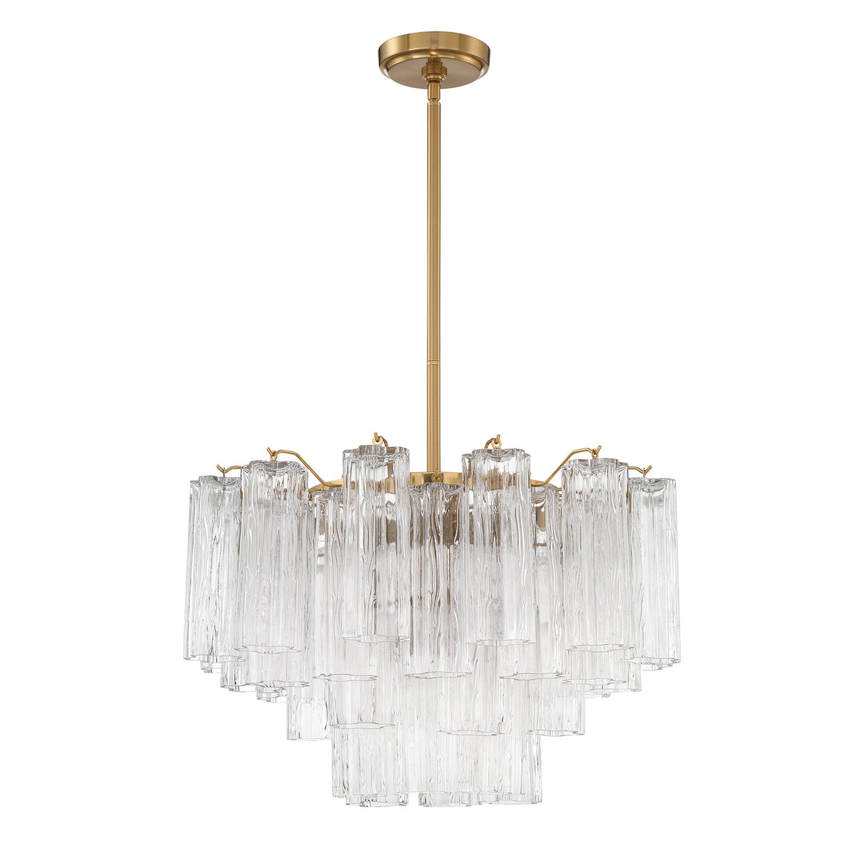 Grace 9 Light Chandelier 22", Brass with Clear Glass