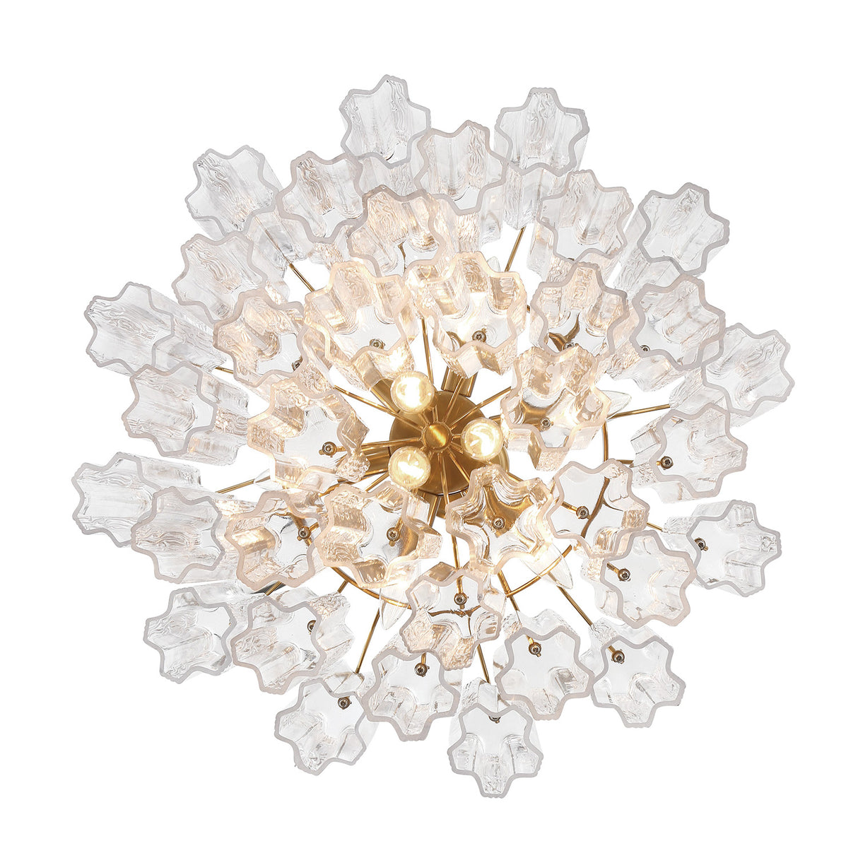 Grace 9 Light Chandelier 22", Brass with Clear Glass