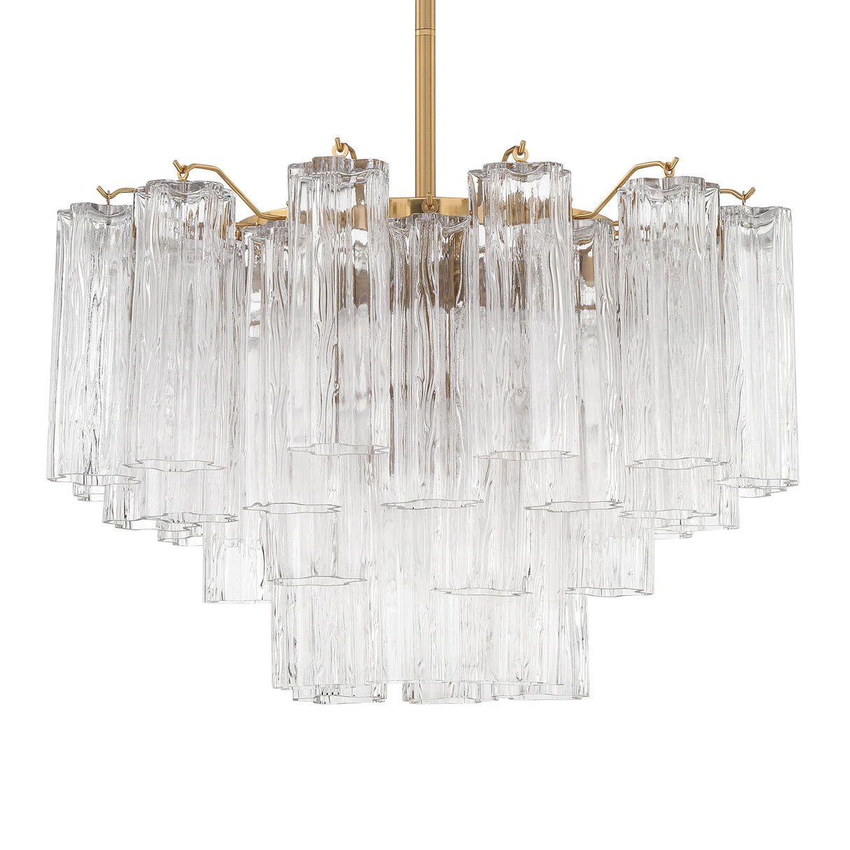 Grace 9 Light Chandelier 22", Brass with Clear Glass