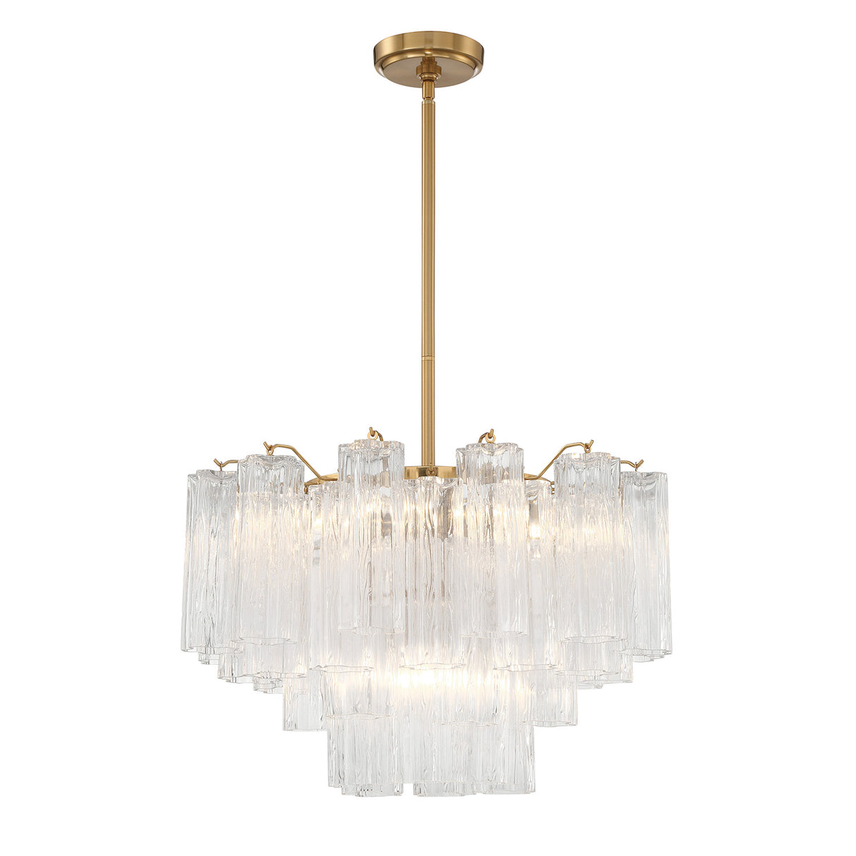 Grace 9 Light Chandelier 22", Brass with Clear Glass