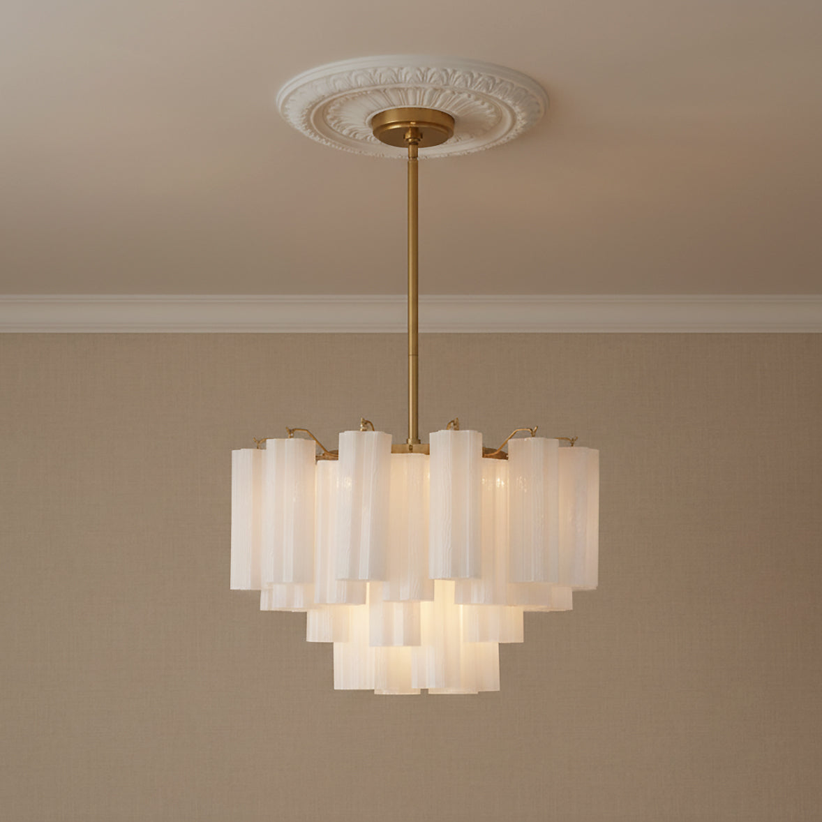 Grace 9 Light Chandelier 22" for Transitional home with Beige Walls