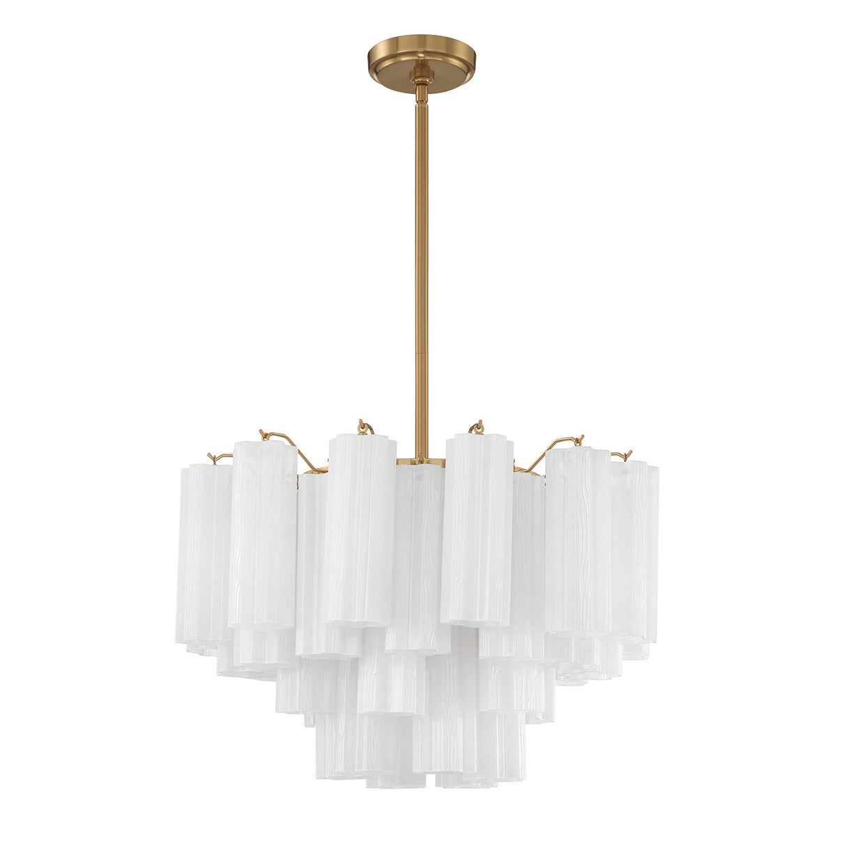 Grace 9 Light Chandelier 22", Brass with White Glass