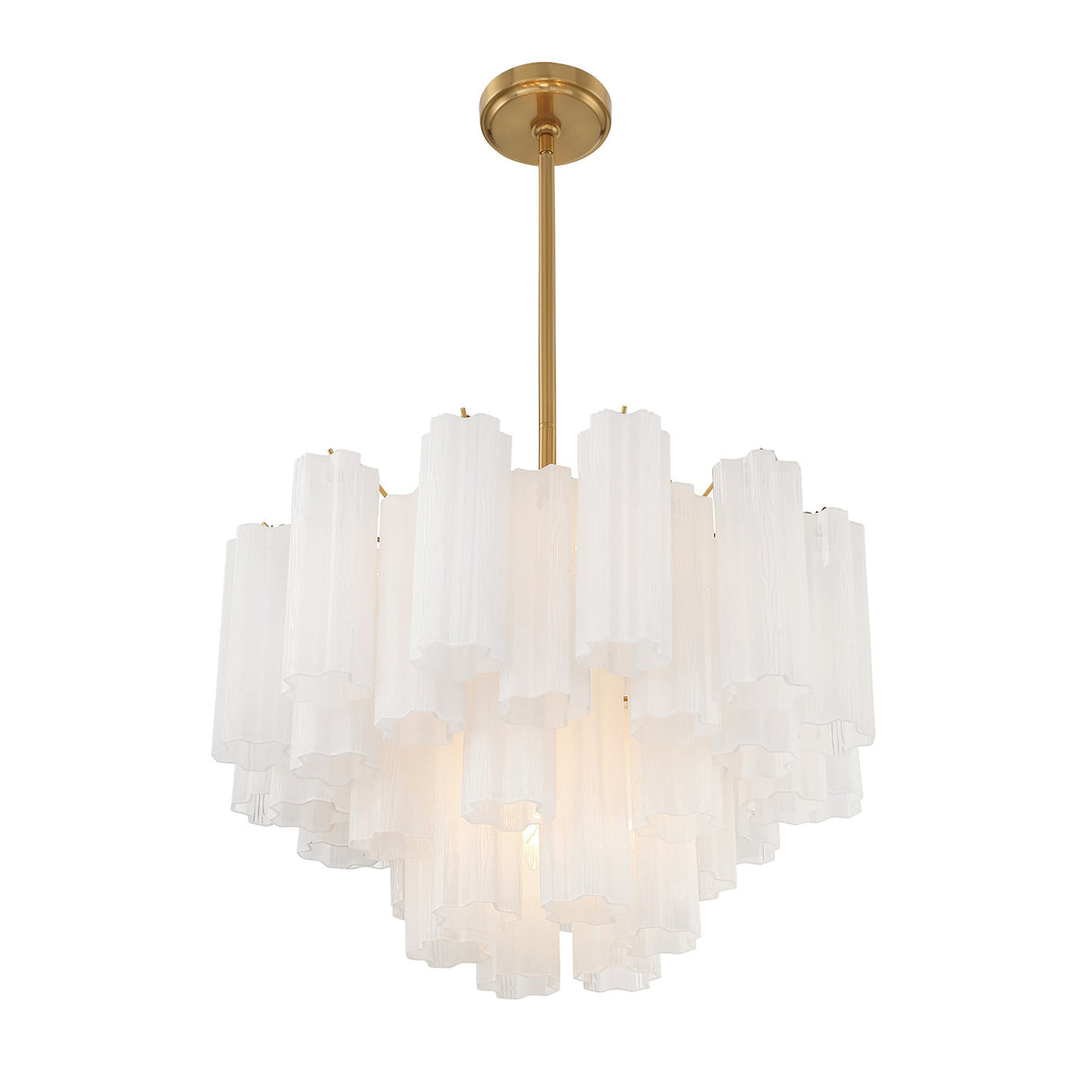 Grace 9 Light Chandelier 22", Brass with White Glass