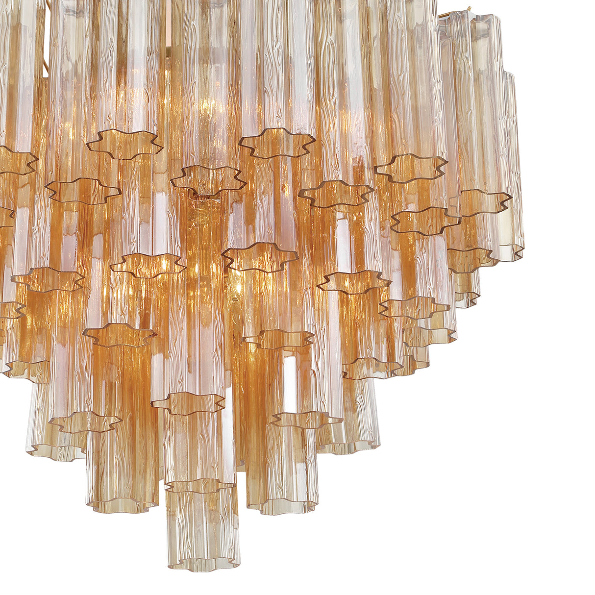 Grace 12 Light Chandelier 27", Brass with Topaz Glass