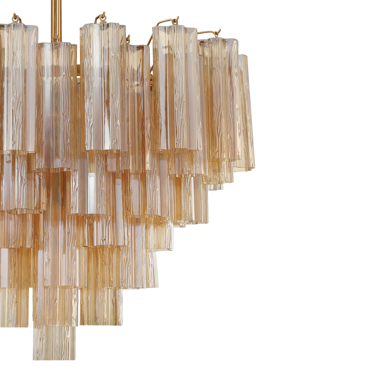 Grace 12 Light Chandelier 27", Brass with Topaz Glass