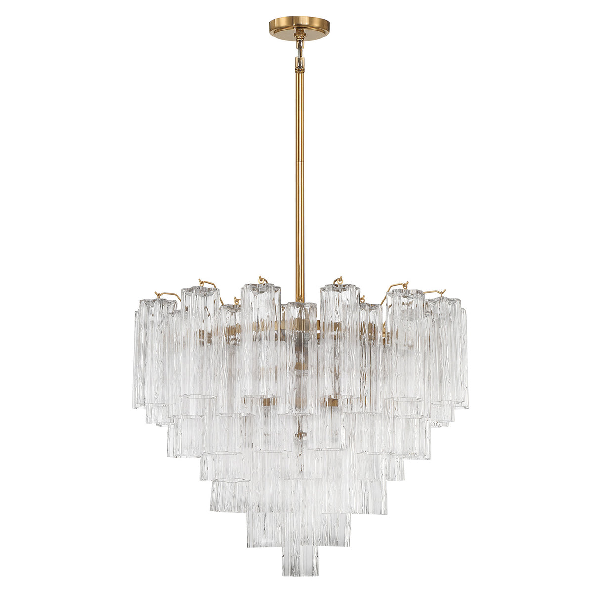 Grace 12 Light Chandelier 27", Brass with Clear Glass