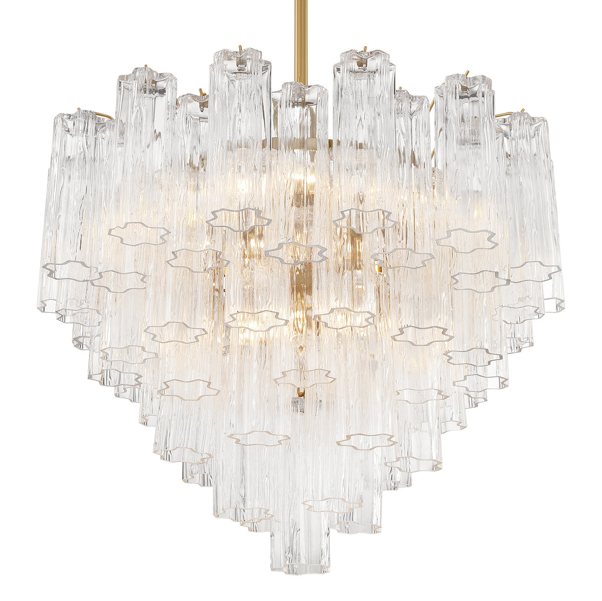 Grace 12 Light Chandelier 27", Brass with Clear Glass