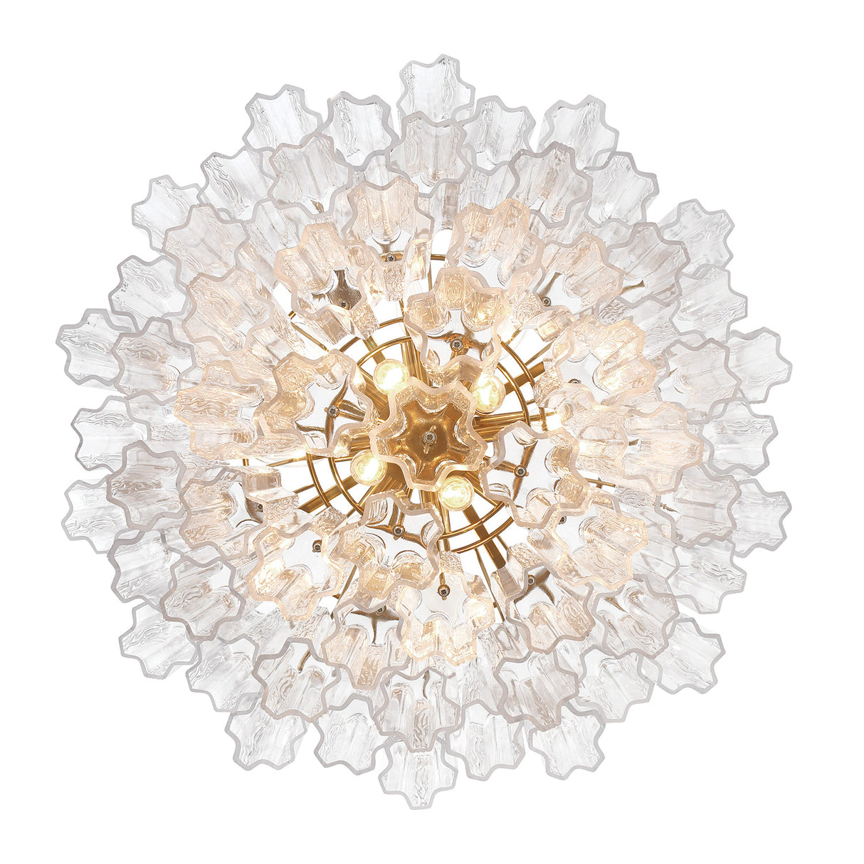 Grace 12 Light Chandelier 27", Brass with Clear Glass