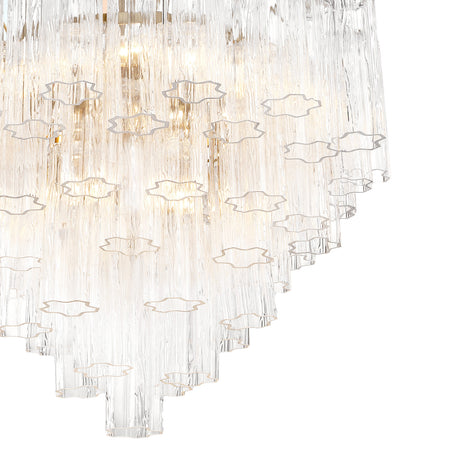 Grace 12 Light Chandelier 27", Brass with Clear Glass