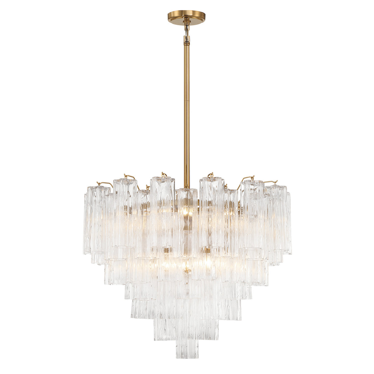 Grace 12 Light Chandelier 27", Brass with Clear Glass