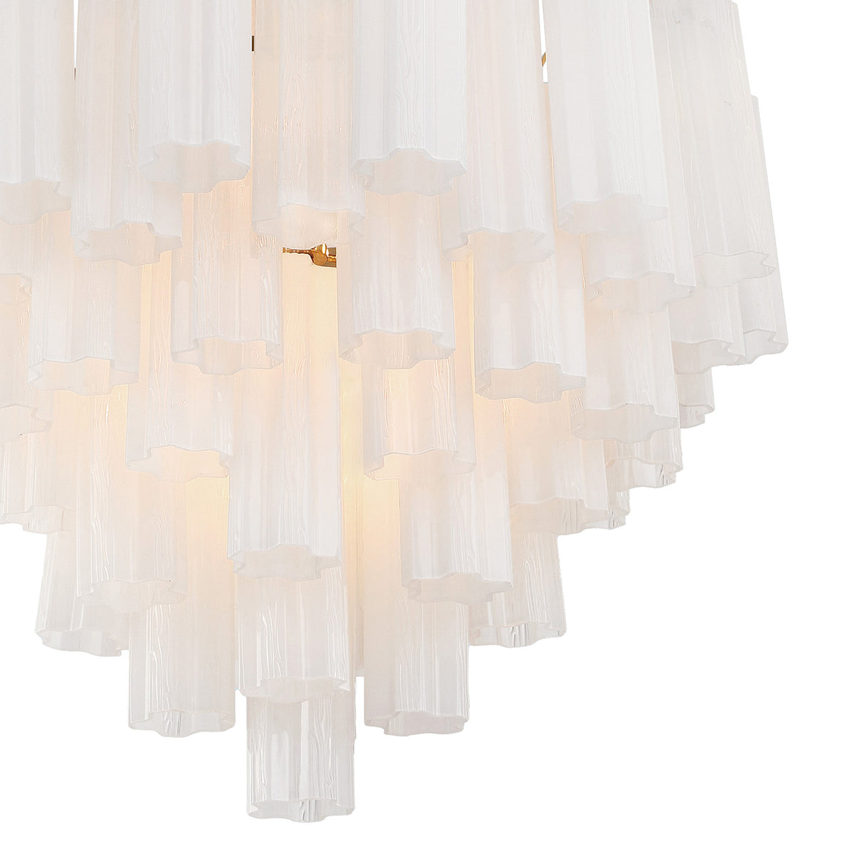 Grace 12 Light Chandelier 27", Brass with White Glass