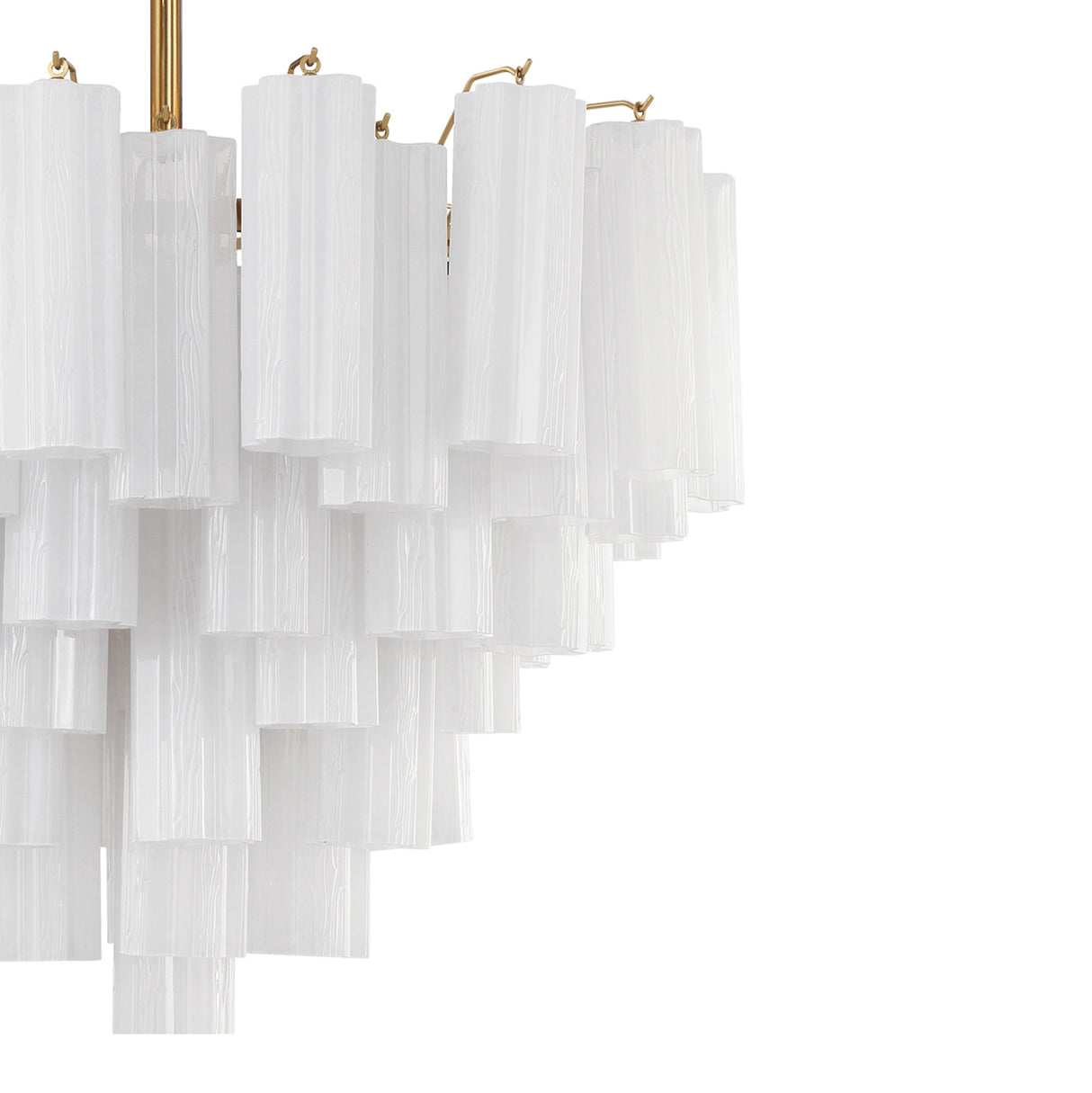 Grace 12 Light Chandelier 27", Brass with White Glass