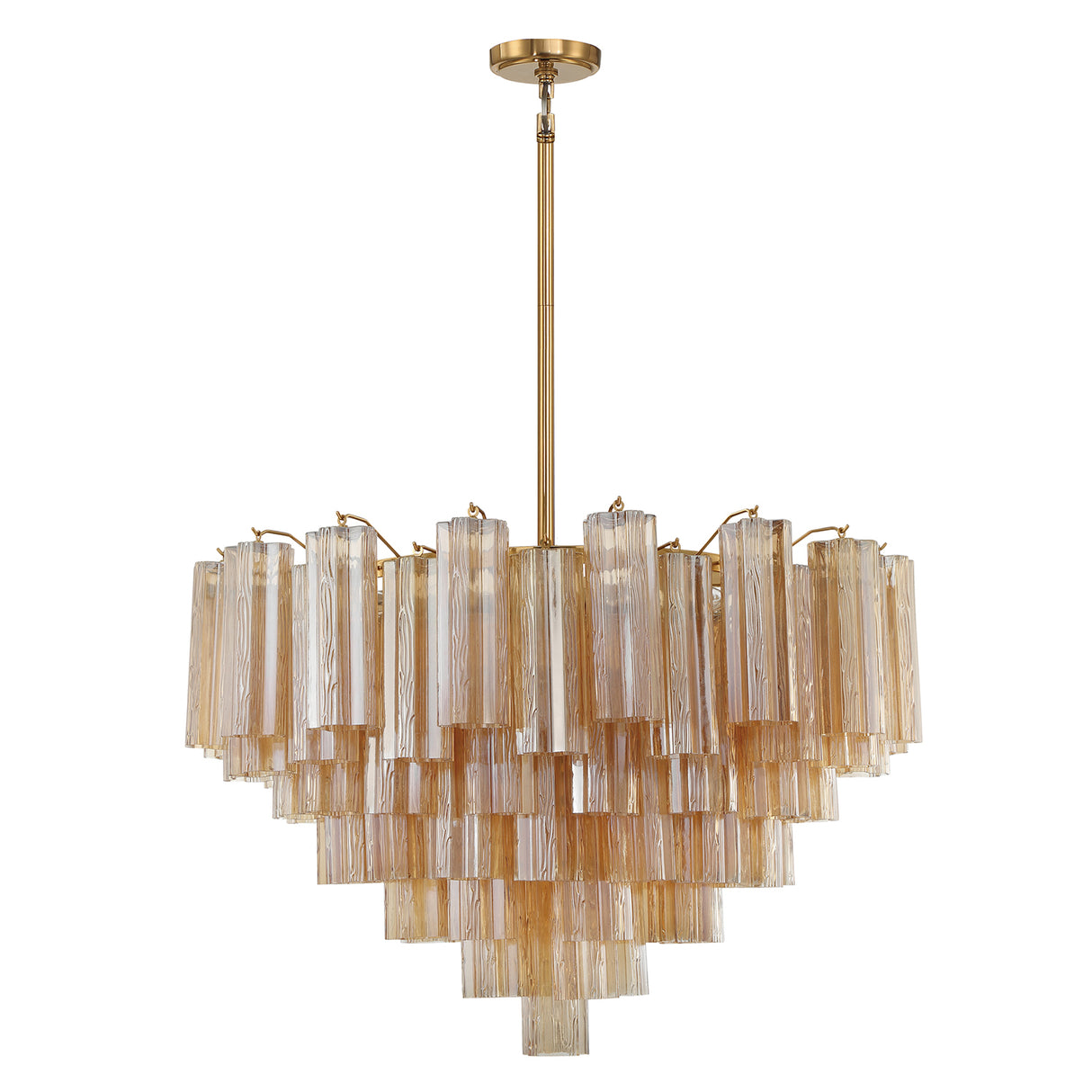 Grace 16 Light Chandelier 32", Brass with Topaz Glass