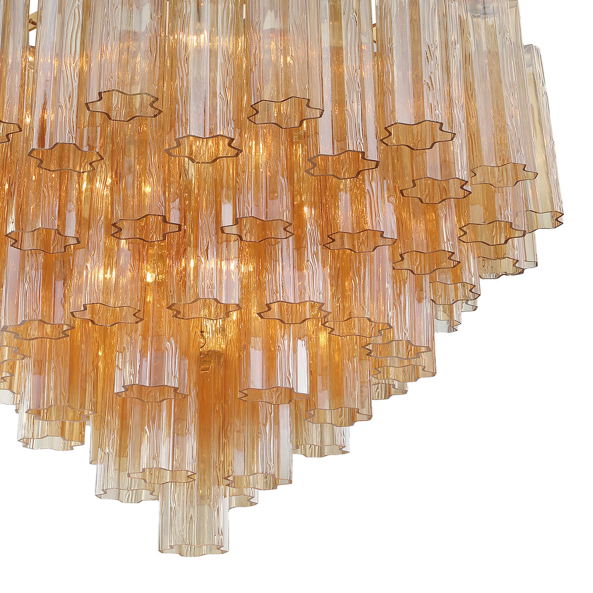 Grace 16 Light Chandelier 32", Brass with Topaz Glass