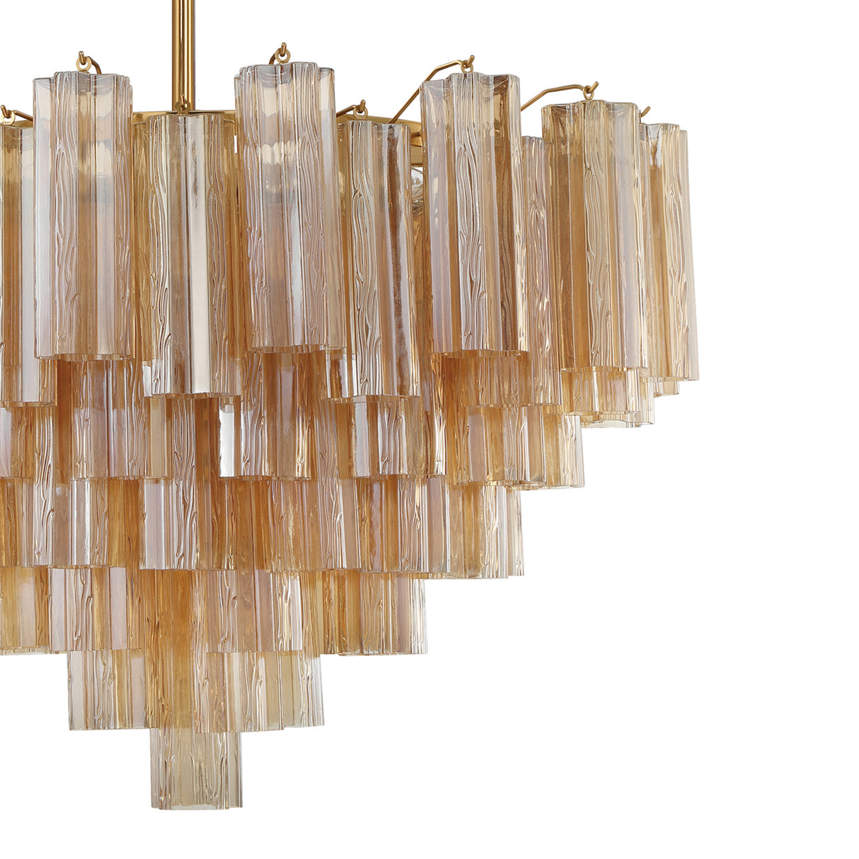 Grace 16 Light Chandelier 32", Brass with Topaz Glass