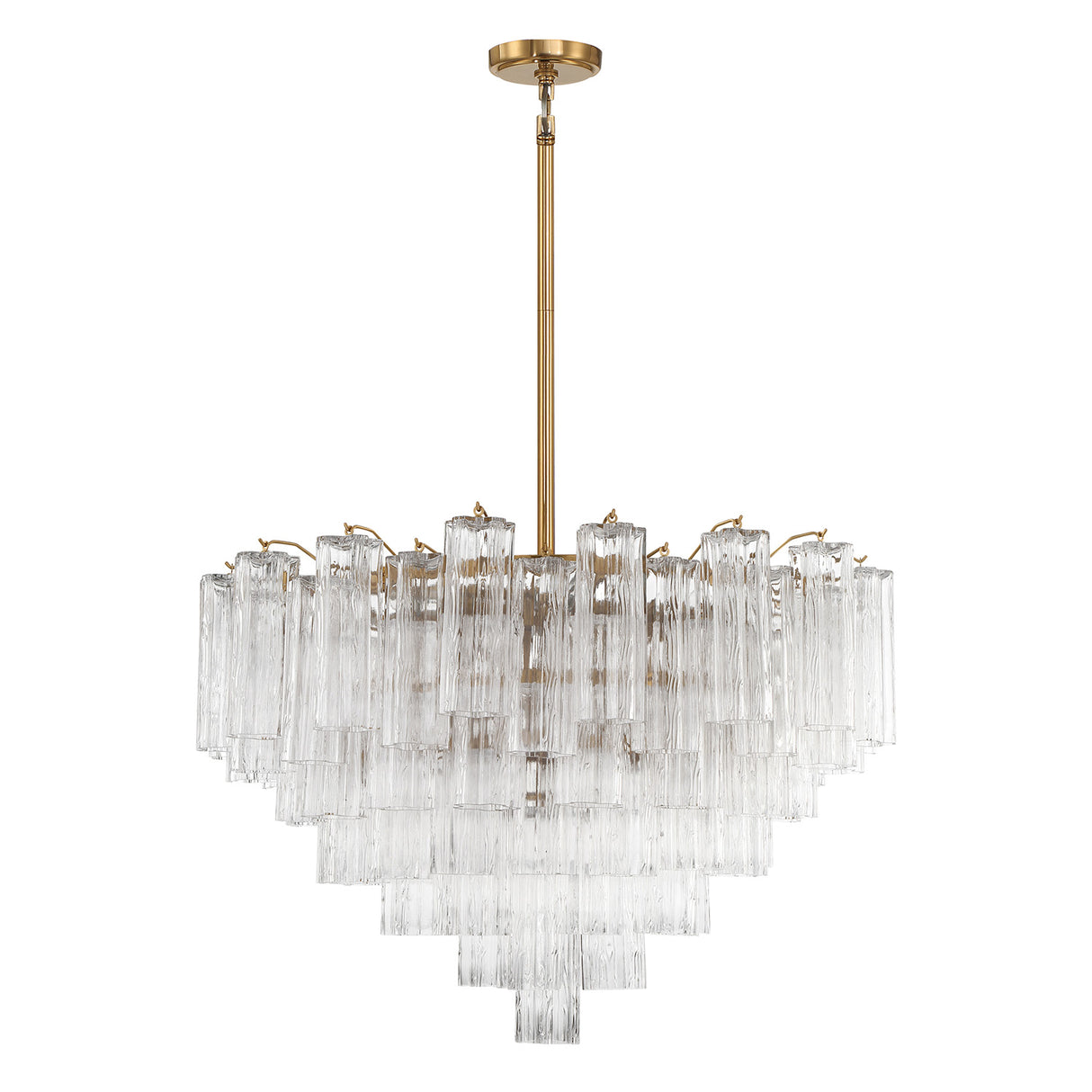 Grace 16 Light Chandelier 32", Brass with Clear Glass