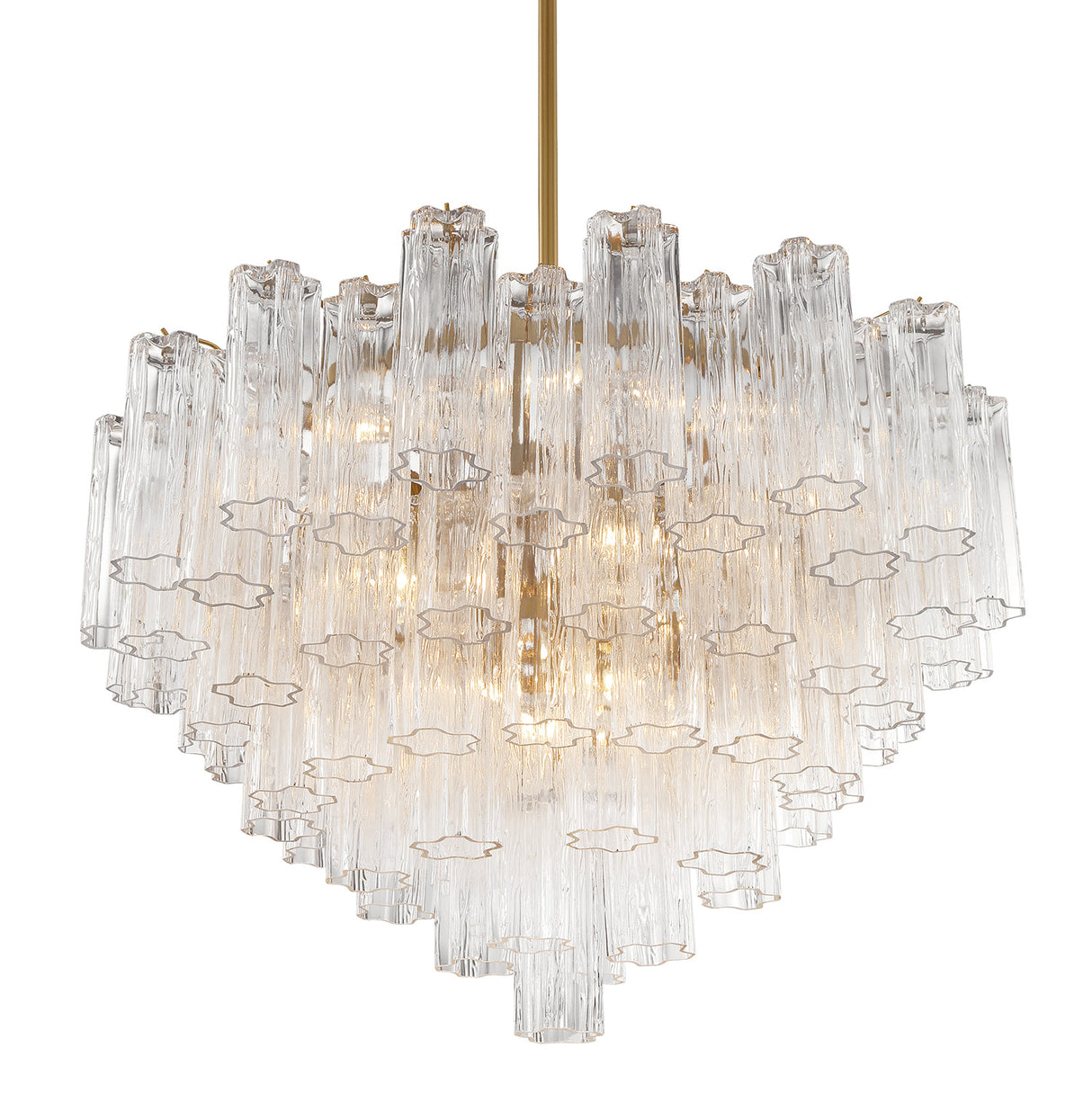 Grace 16 Light Chandelier 32", Brass with Clear Glass