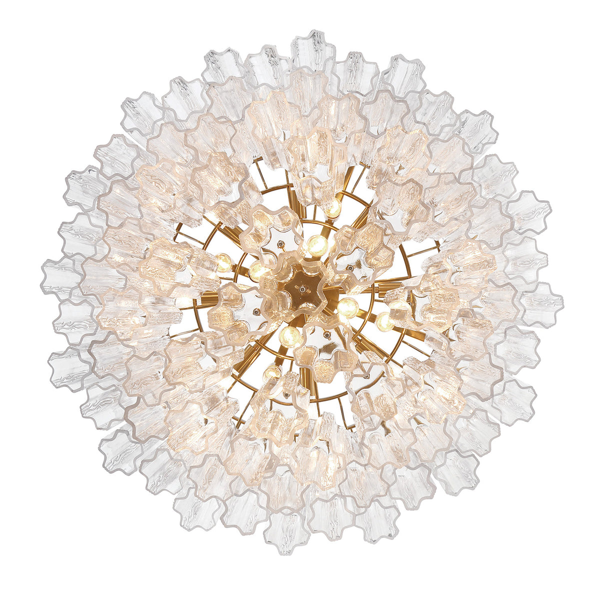 Grace 16 Light Chandelier 32", Brass with Clear Glass