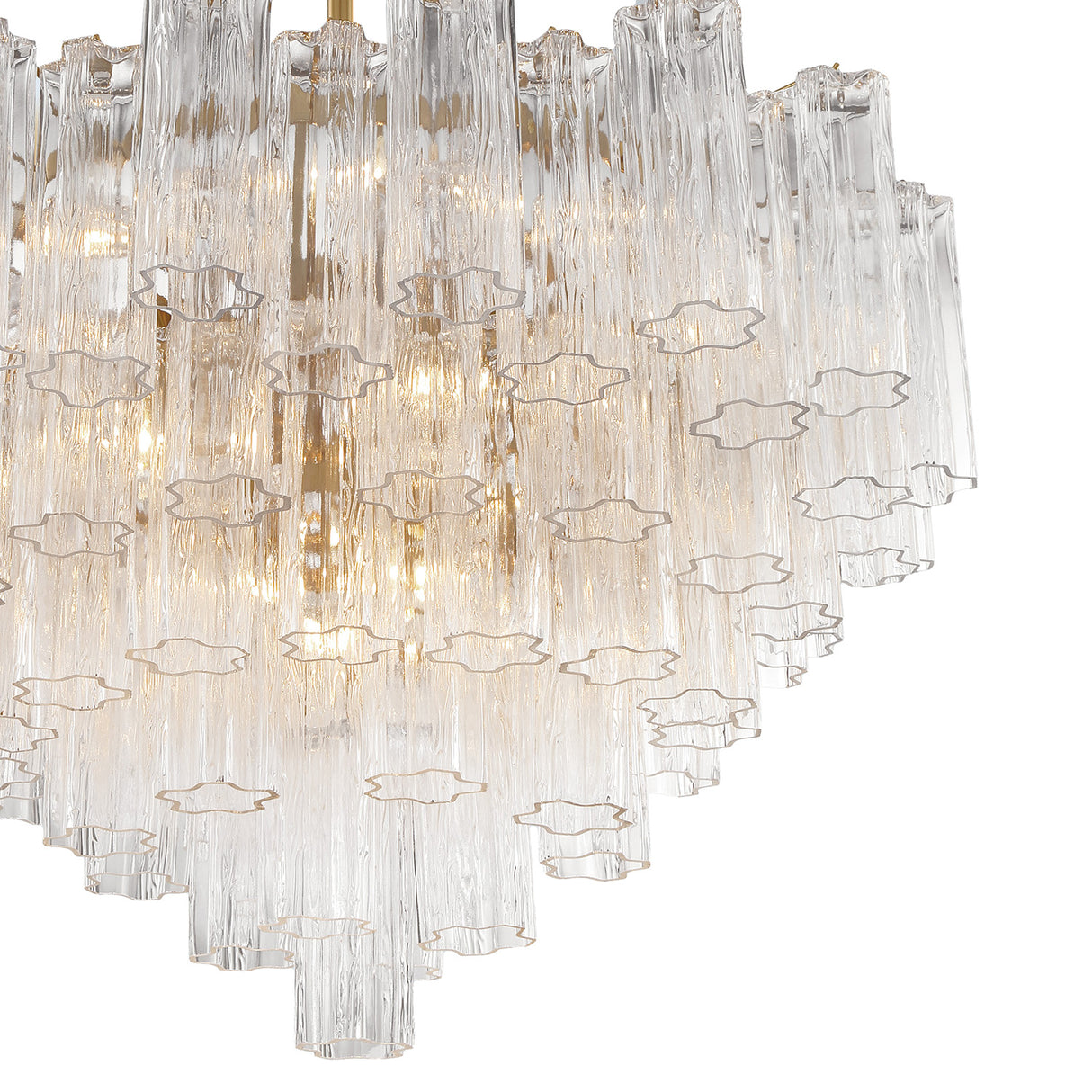 Grace 16 Light Chandelier 32", Brass with Clear Glass