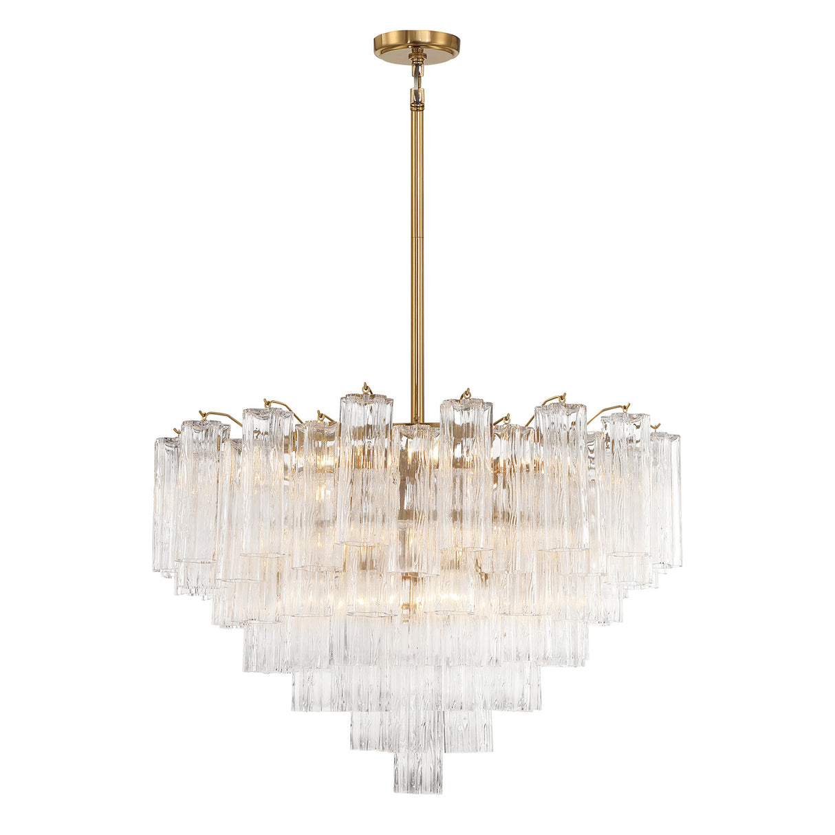 Grace 16 Light Chandelier 32", Brass with Clear Glass