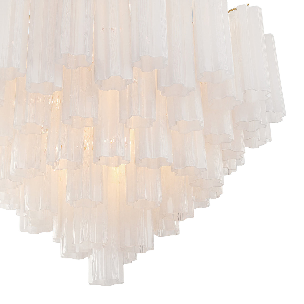 Grace 16 Light Chandelier 32", Brass with White Glass