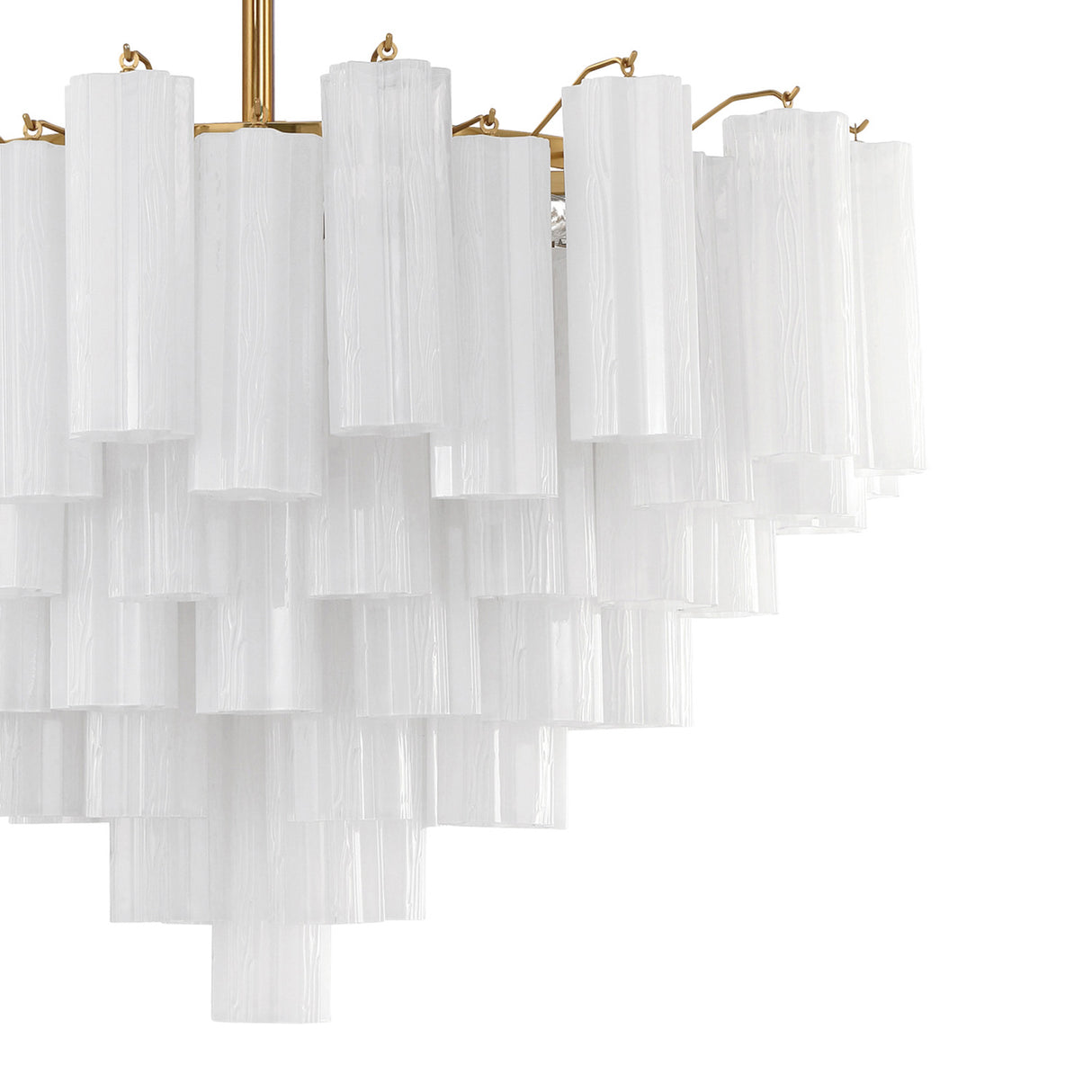 Grace 16 Light Chandelier 32", Brass with White Glass