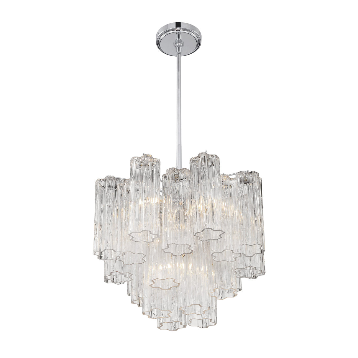 Grace 4 Light Mini Chandelier 18", Chrome with Clear Glass